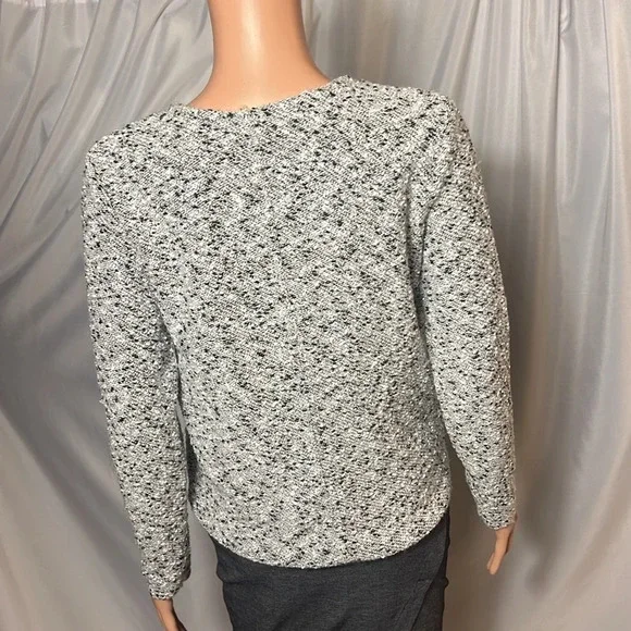 1.State Marled Gray Knit Wrap Style Dress Long Sleeve Back Zipper Size S - Picture 6 of 15